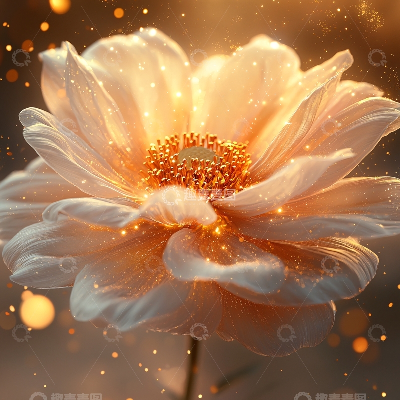 高清大图下载【趣麦麦图】闪耀光芒的金色花朵