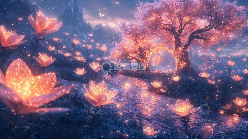 高清大图下载【趣麦麦图】梦幻萤火花海