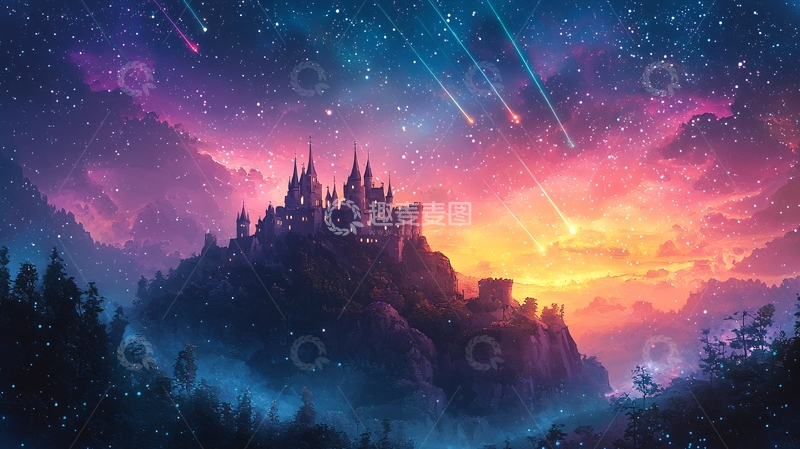 高清大图下载【趣麦麦图】星空下的城堡7