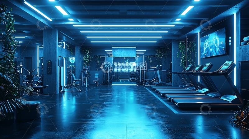 高清大图下载【趣麦麦图】未来感健身房