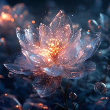 发光的水晶莲花