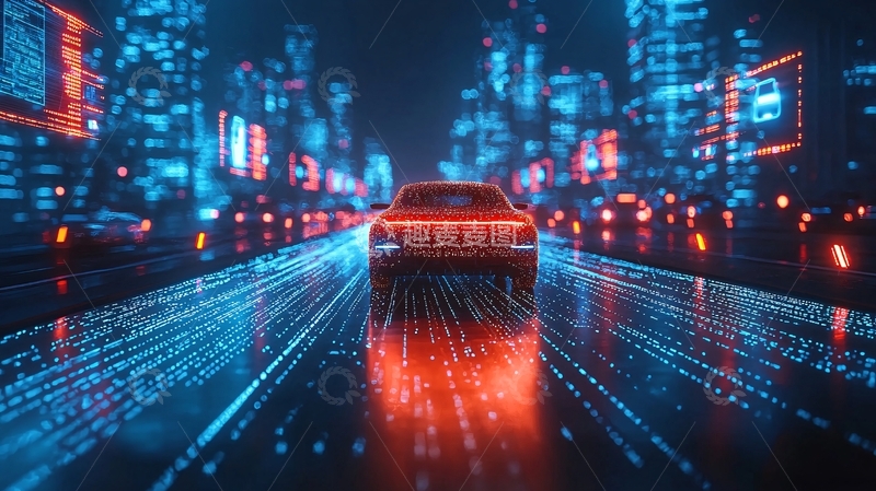 高清大图下载【趣麦麦图】未来科技感城市汽车