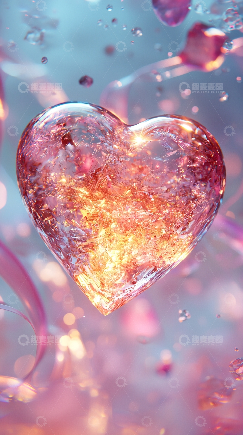 高清大图下载【趣麦麦图】水晶爱心