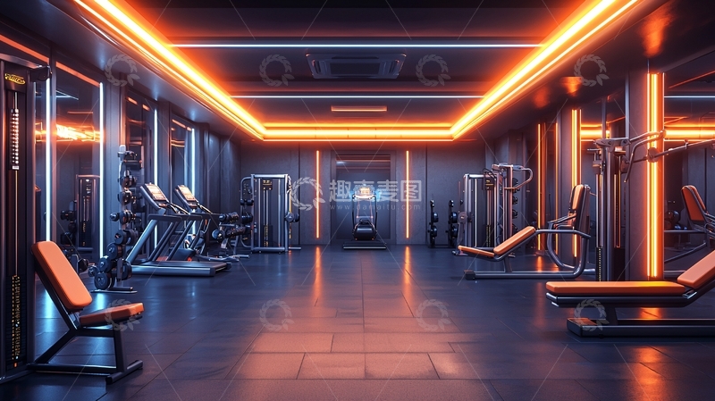 高清大图下载【趣麦麦图】高级健身房内景