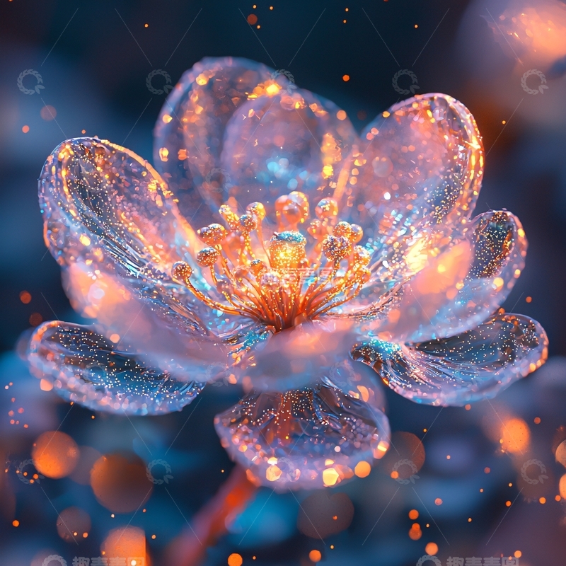 高清大图下载【趣麦麦图】闪耀水晶花朵