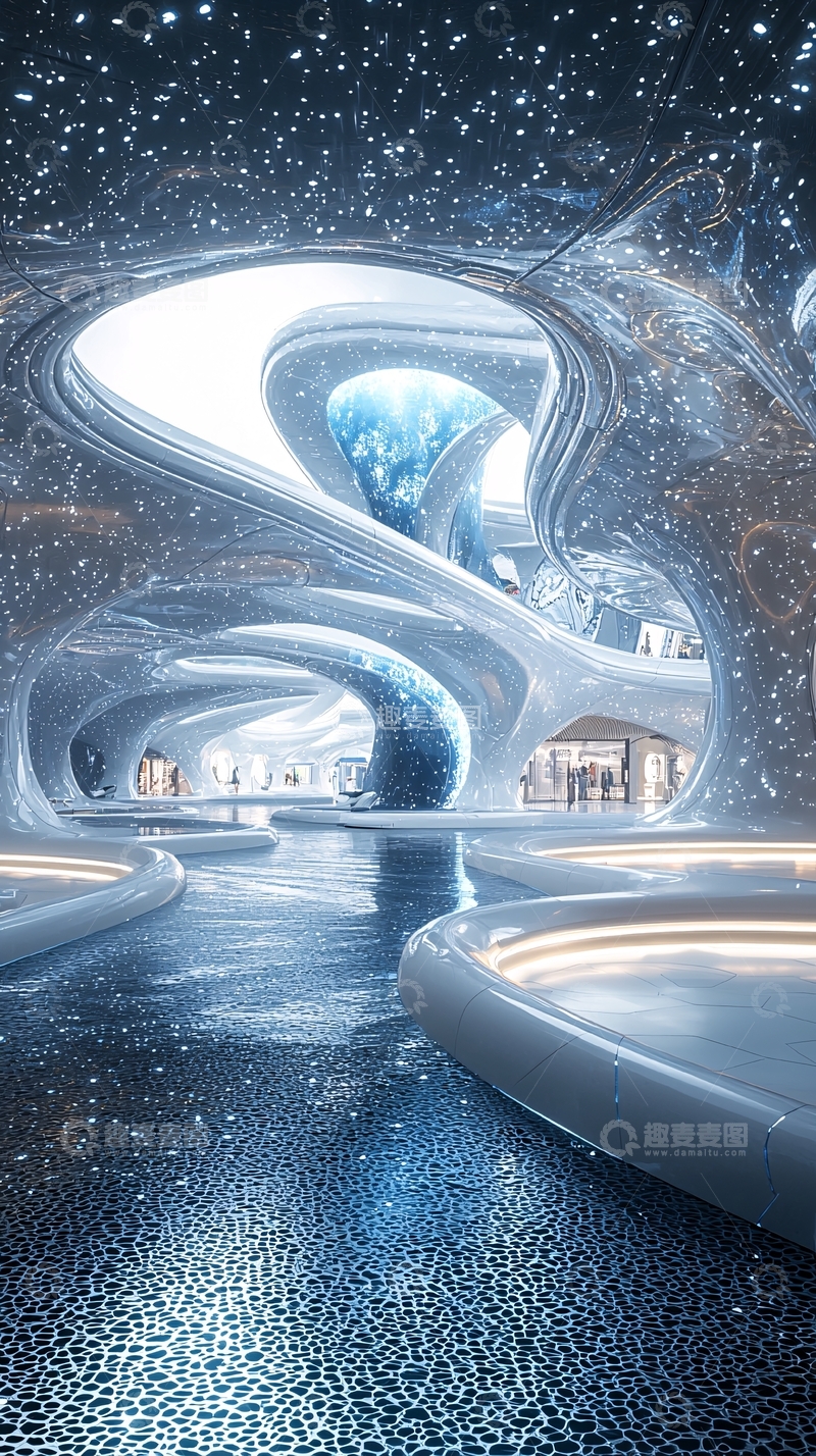 高清大图下载【趣麦麦图】未来感建筑室内设计