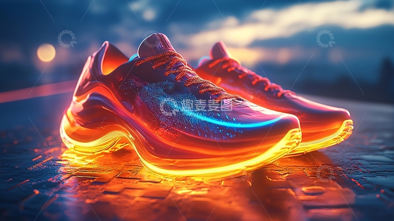 高清大图下载【趣麦麦图】炫酷发光运动鞋
