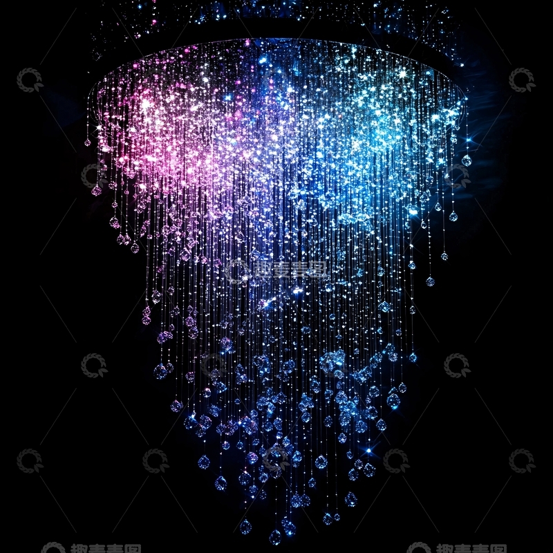 高清大图下载【趣麦麦图】彩色水晶吊灯