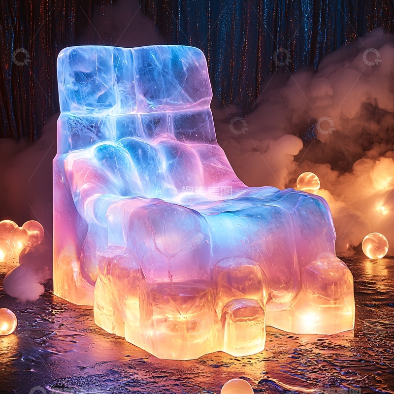 高清大图下载【趣麦麦图】光影冰雕座椅