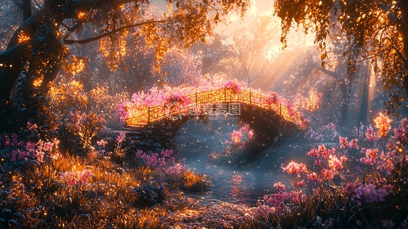 高清大图下载【趣麦麦图】梦幻森林拱桥