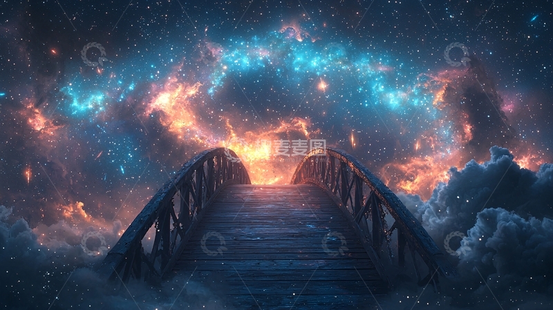 高清大图下载【趣麦麦图】星空下的桥梁