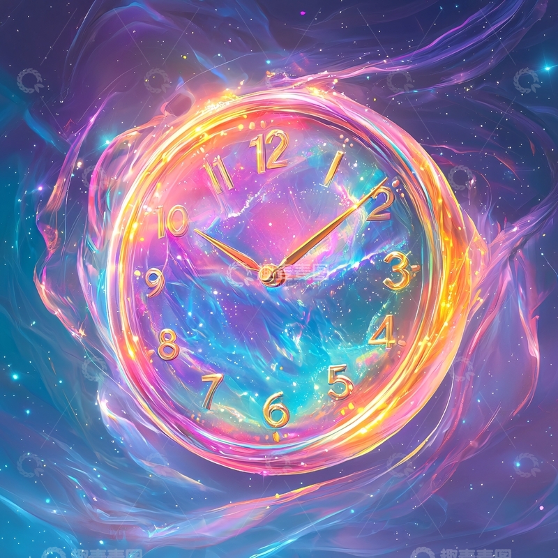 高清大图下载【趣麦麦图】梦幻宇宙星空怀表