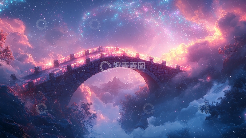 高清大图下载【趣麦麦图】梦幻仙境古桥