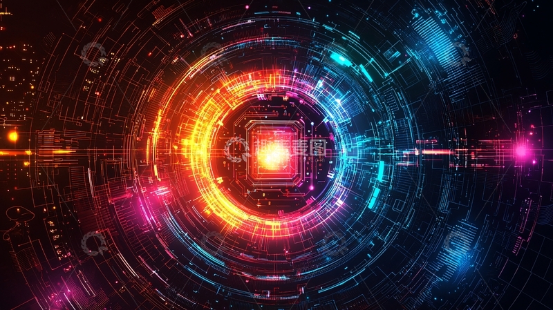 高清大图下载【趣麦麦图】抽象科技感光效