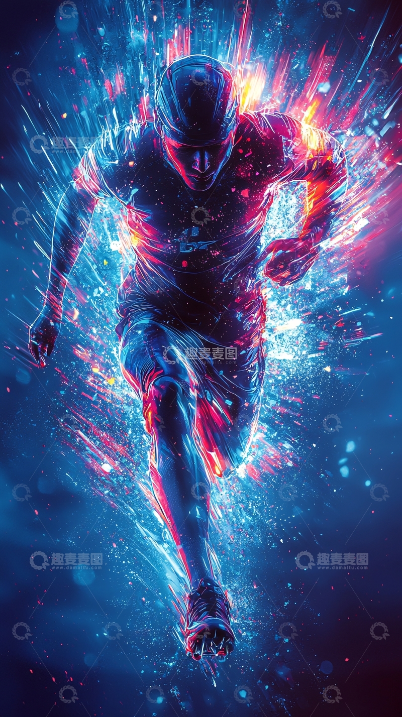 高清大图下载【趣麦麦图】燃烧的奔跑者