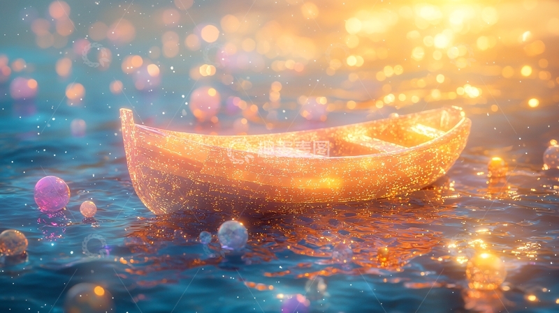 高清大图下载【趣麦麦图】光之小船