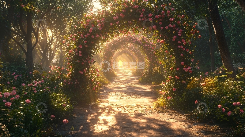 高清大图下载【趣麦麦图】玫瑰花拱门