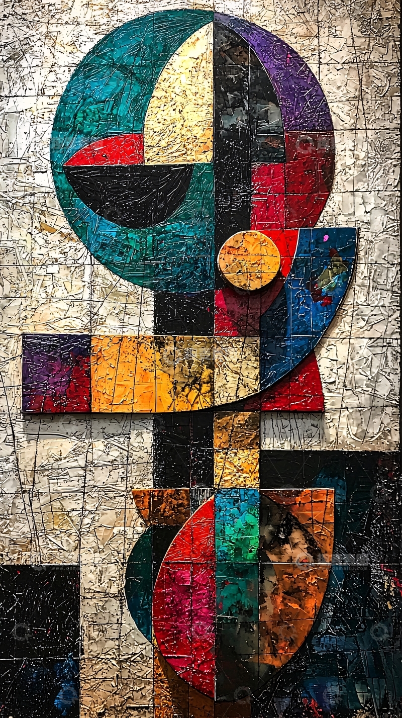 高清大图下载【趣麦麦图】抽象几何拼贴画