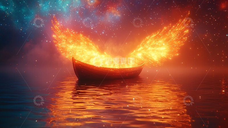 高清大图下载【趣麦麦图】火焰之船