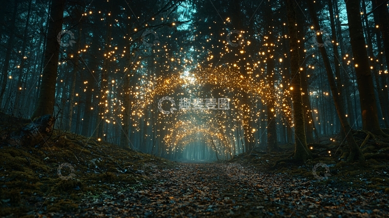 高清大图下载【趣麦麦图】萤火森林小路