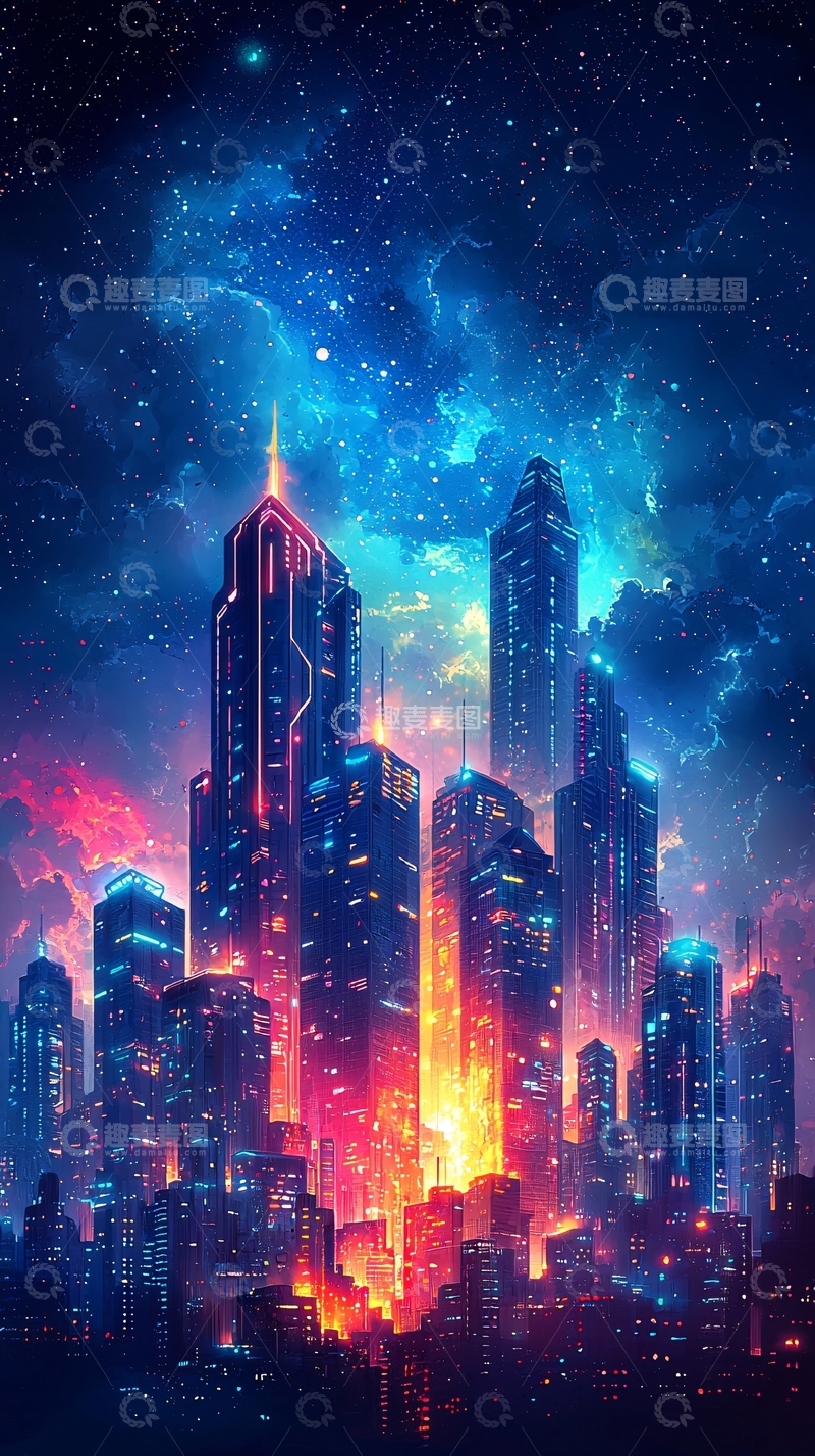 高清大图下载【趣麦麦图】未来都市夜景260