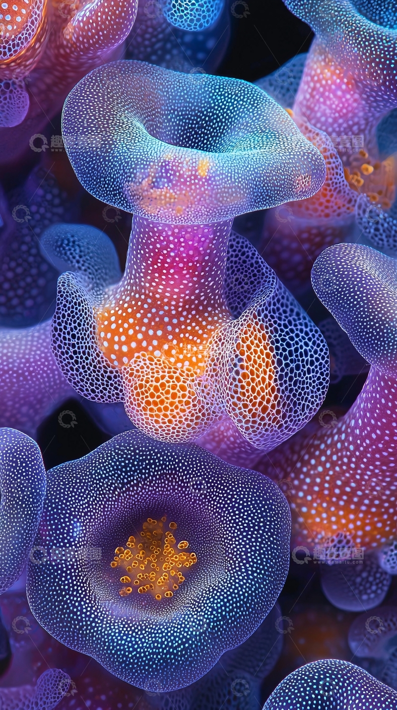高清大图下载【趣麦麦图】绚丽多彩的珊瑚礁特写