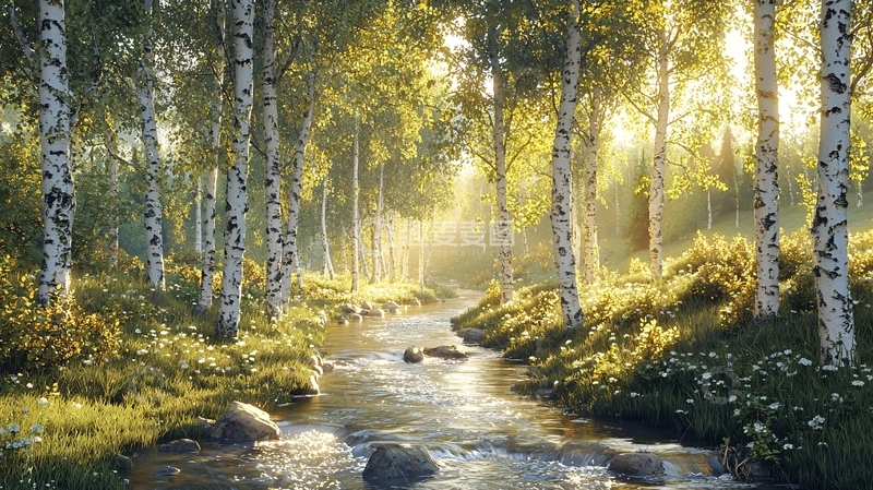 高清大图下载【趣麦麦图】宁静的森林小溪