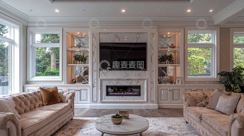 高清大图下载【趣麦麦图】现代简约客厅电视背景墙