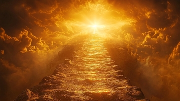 云层中的金色阶梯