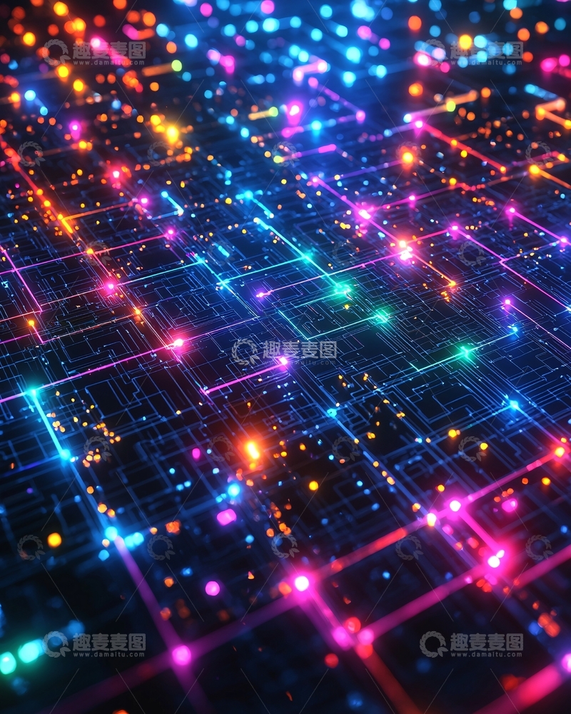 高清大图下载【趣麦麦图】绚丽多彩的科技网络