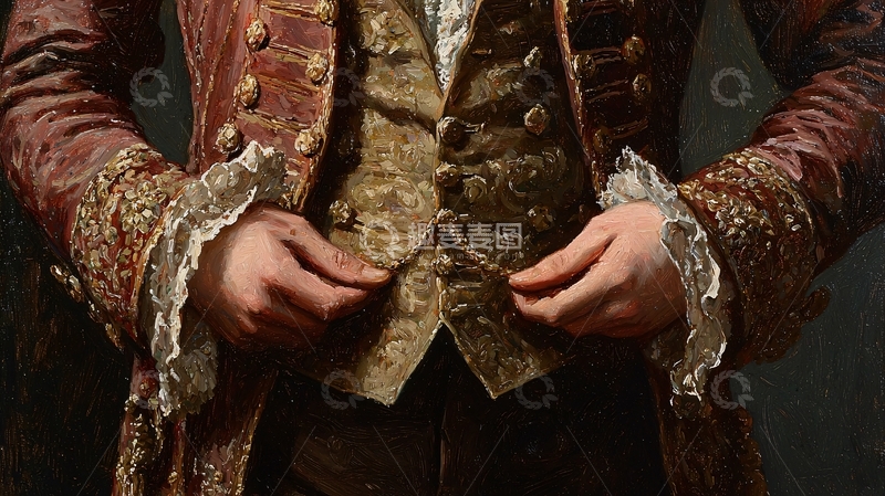 高清大图下载【趣麦麦图】-巴洛克风格男士服装细节