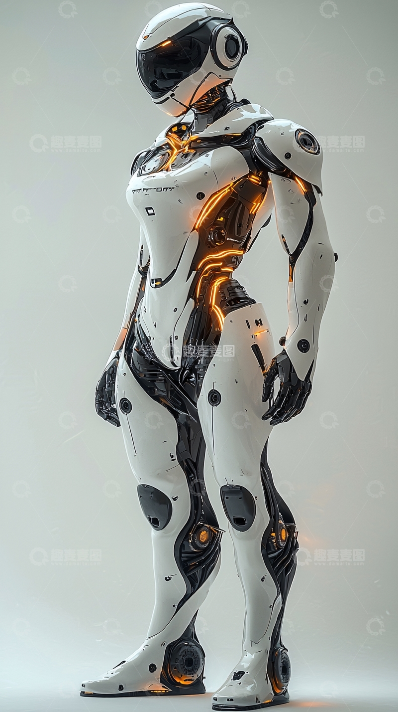 高清大图下载【趣麦麦图】未来感女机器人