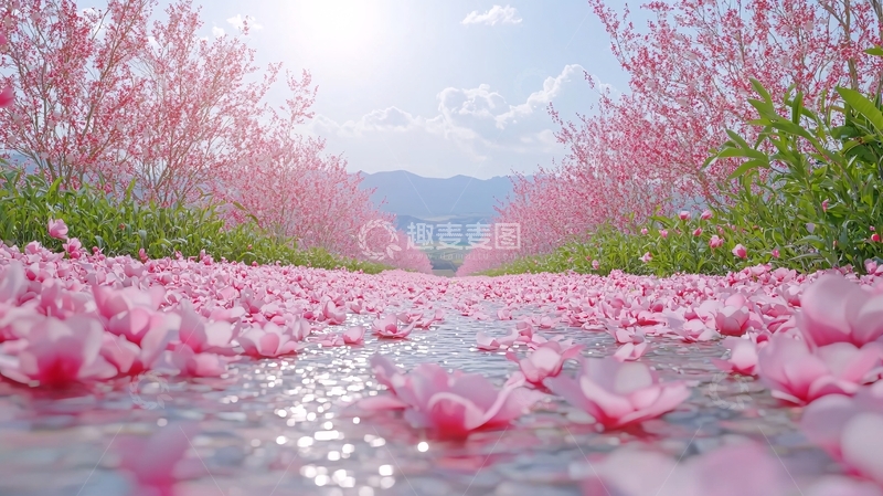 高清大图下载【趣麦麦图】粉色桃花林