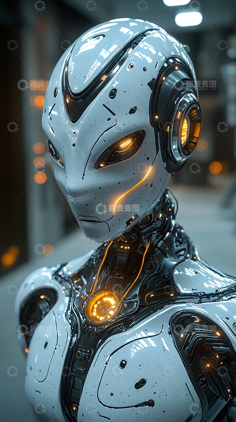 高清大图下载【趣麦麦图】未来感机器人女性
