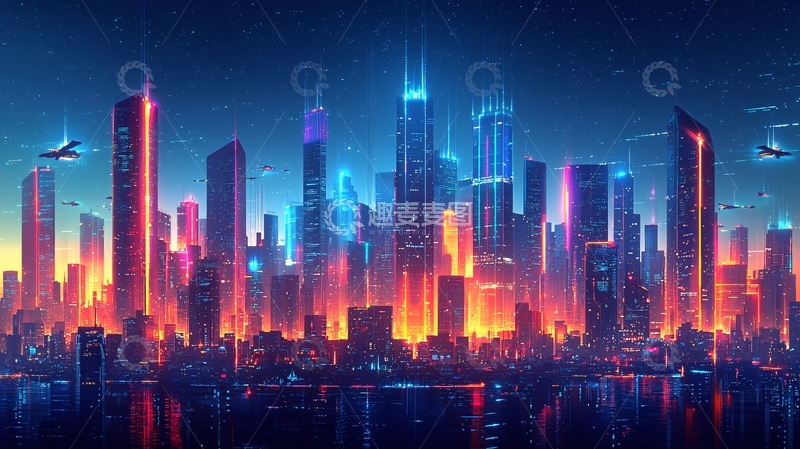 高清大图下载【趣麦麦图】未来都市夜景264
