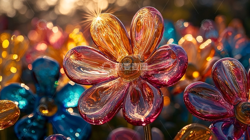 高清大图下载【趣麦麦图】彩色玻璃花