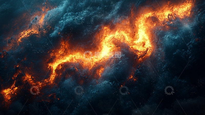 高清大图下载【趣麦麦图】火焰与黑暗的宇宙云