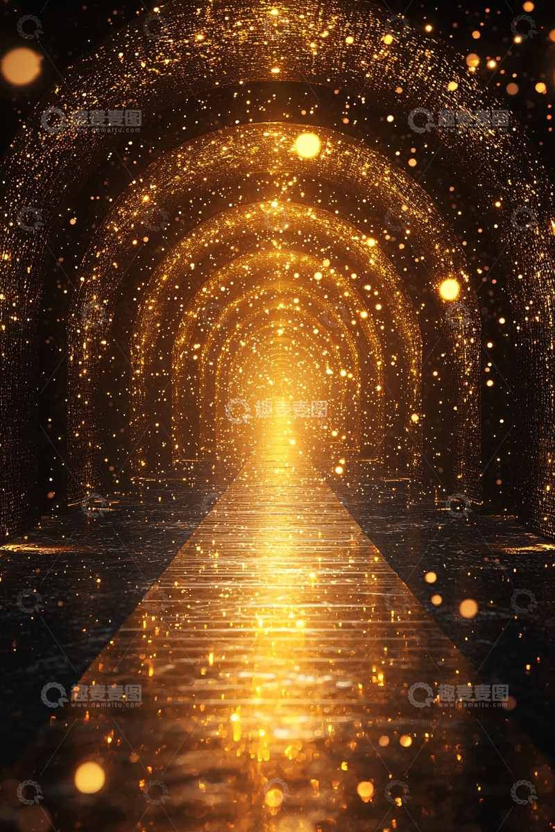 高清大图下载【趣麦麦图】金色星光隧道