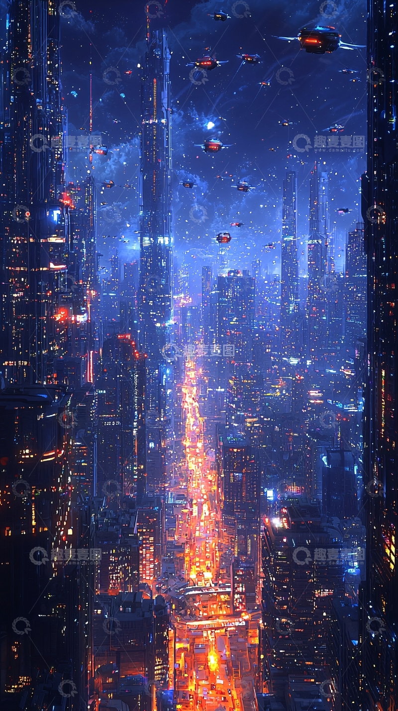 高清大图下载【趣麦麦图】未来都市夜景263