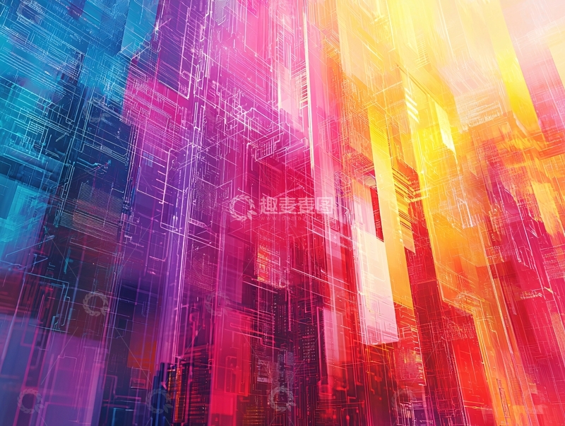 高清大图下载【趣麦麦图】彩色抽象建筑