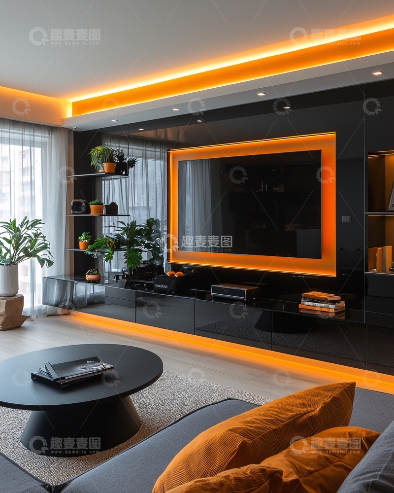 高清大图下载【趣麦麦图】现代简约电视背景墙