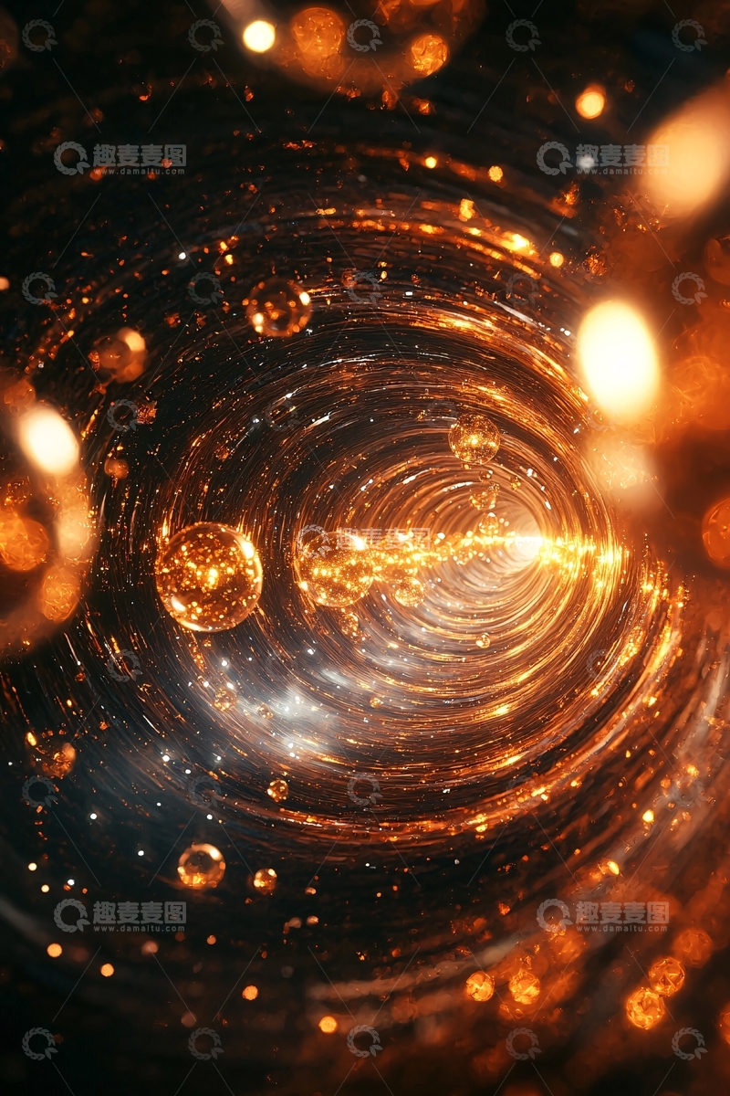 高清大图下载【趣麦麦图】旋转金色液态漩涡