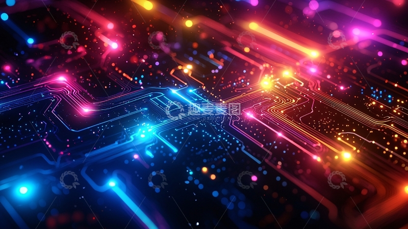 高清大图下载【趣麦麦图】炫彩电路板