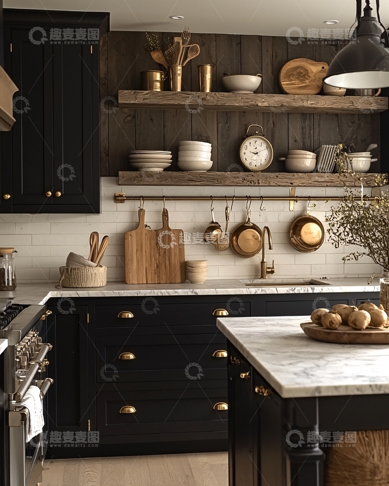 高清大图下载【趣麦麦图】暗色系厨房