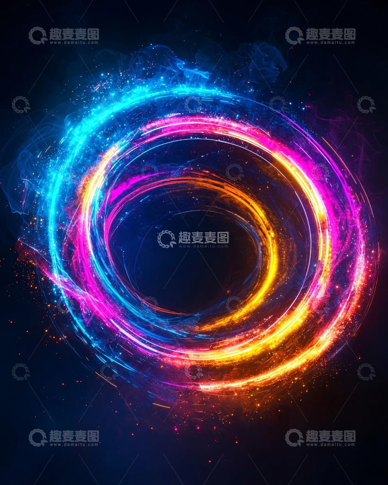 炫彩光环旋转粒子