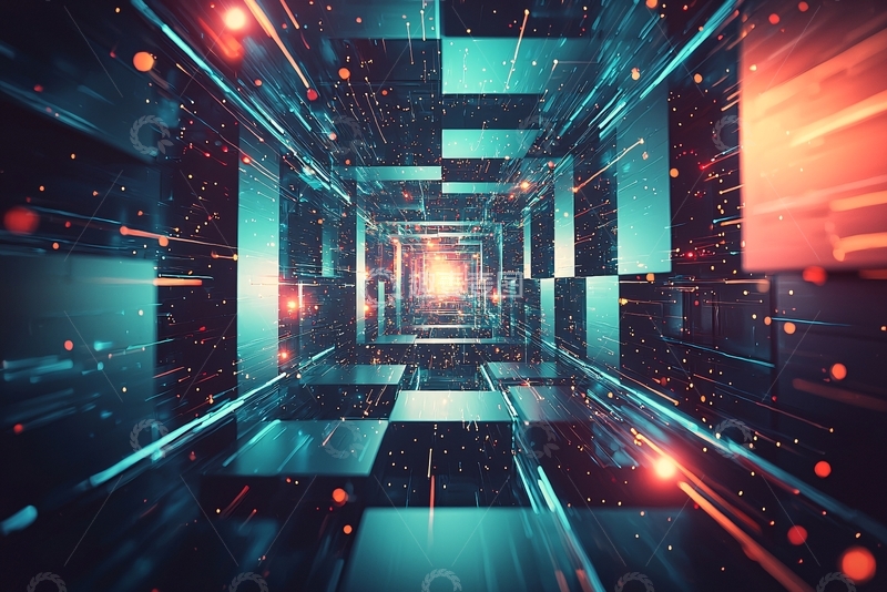 高清大图下载【趣麦麦图】抽象科技隧道