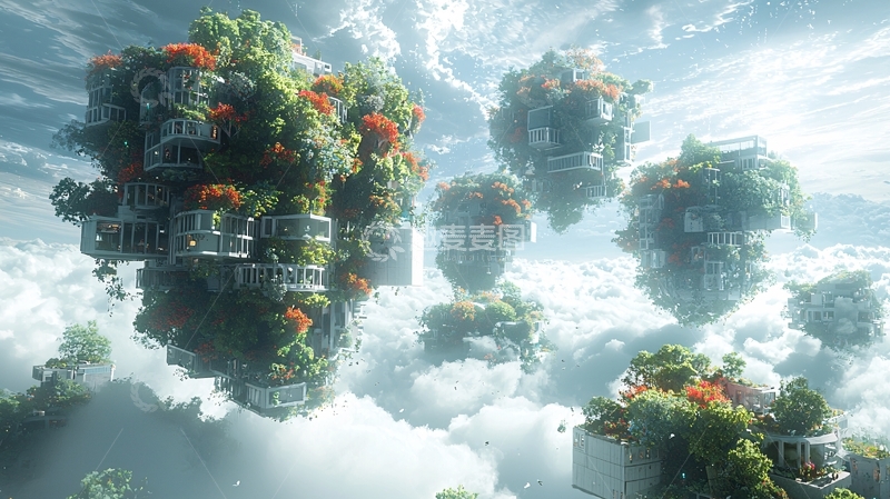 高清大图下载【趣麦麦图】漂浮岛屿