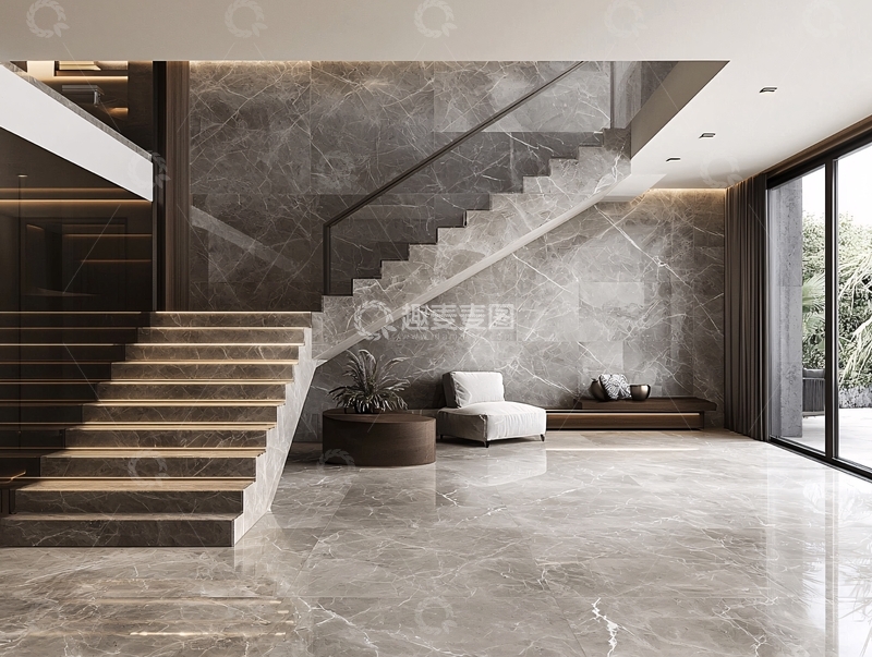 高清大图下载【趣麦麦图】现代简约大理石楼梯