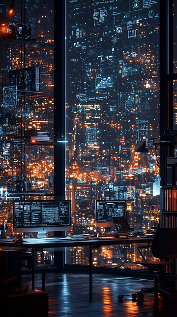 夜景都市办公室