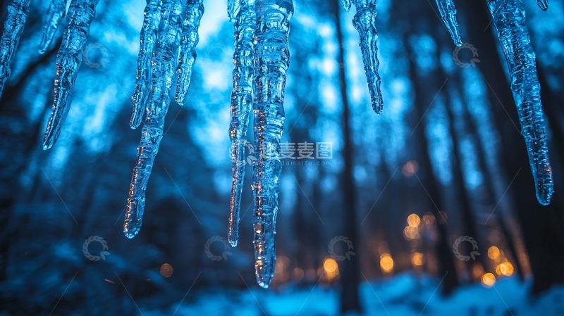 高清大图下载【趣麦麦图】晶莹剔透的冰柱